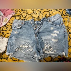 Cute high waisted cutoff denim shorts